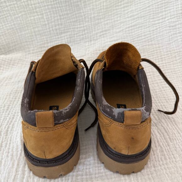 Candies Chunky Moc Oxford Size 7.5 Lug Sole Lace Up 90s Y2k Wheat Yellow Leather - Picture 7 of 13